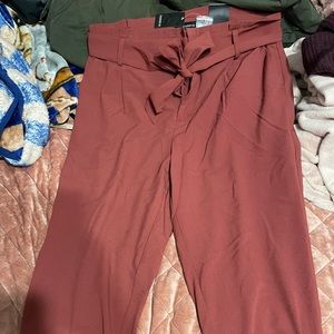 Torrid BROWN SELF TIE TAPERED PANT